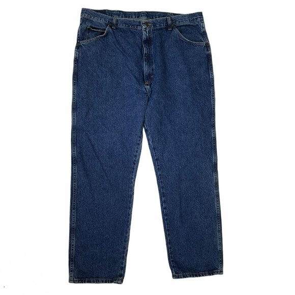 Wrangler Mens Jeans 42x30 Regular Fit 5 Star Straight Blue Denim - Picture 2 of 10
